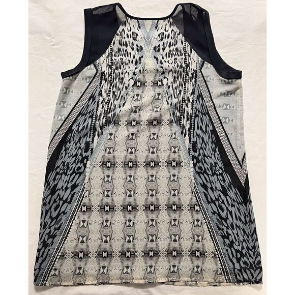 Cabi 253 Mixed Print Blue Sleeveless Tunic Tank Top S Lightweight - Picture 7 of 13